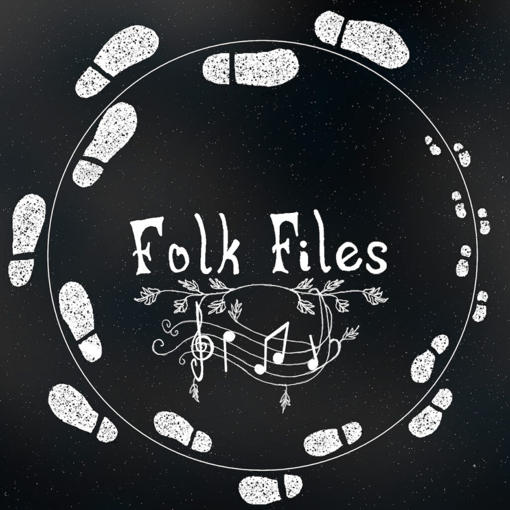 Folk Files logo with footsteps and music notes, used as the audio art for all bloopers